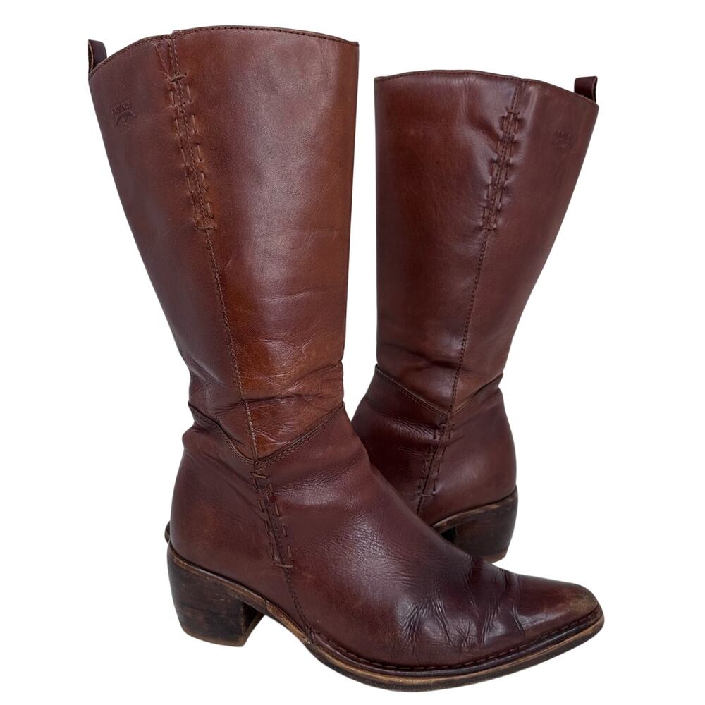 Vintage Pikolinos Zip Up pointy Toed Leather Boots - Brown